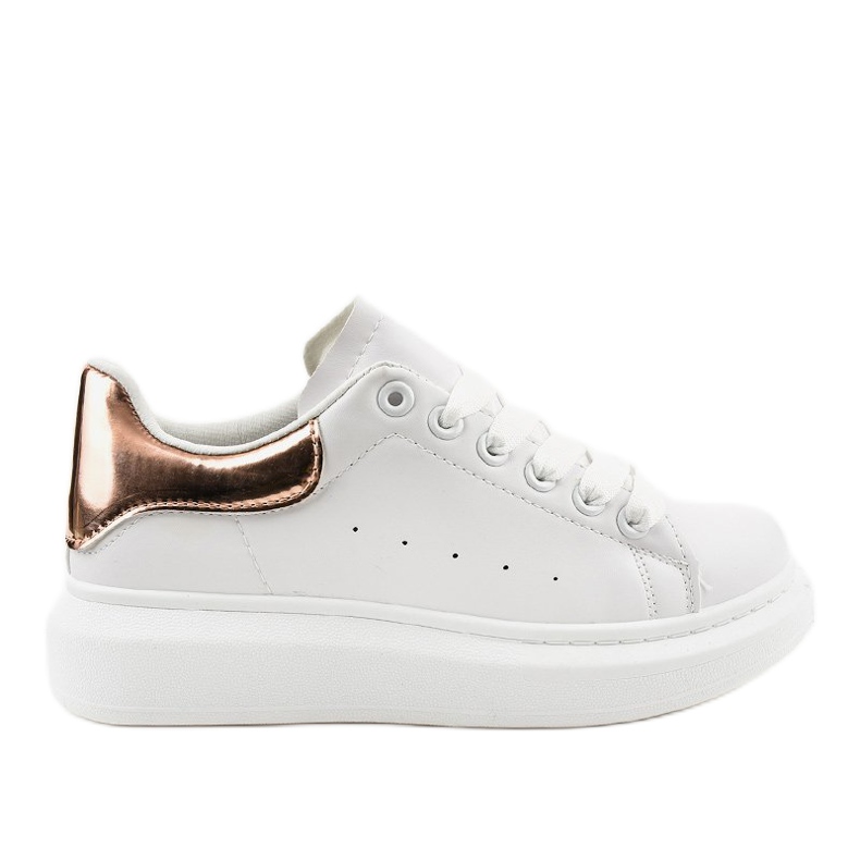 Zapatillas blancas sobre suela gruesa 650-3 blanco