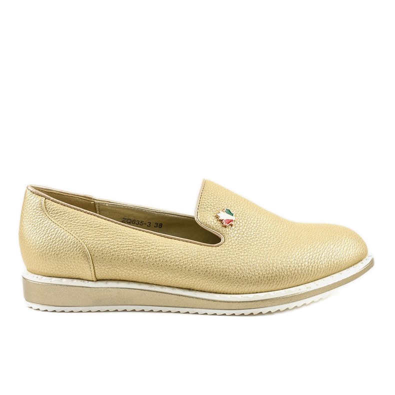 Zapatos dorados con cuña sin cordones ZQ635-3 Zapatos dorados con cuña sin cordones ZQ635-3