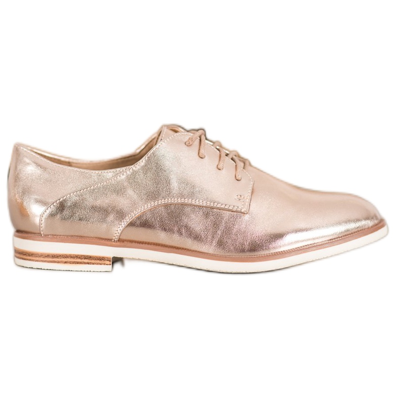 SHELOVET Zapatos dorados con cuero ecológico