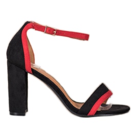 SHELOVET Sandalias de tacón con estilo negro