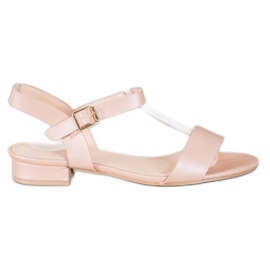 Small Swan Sandalias de tacón bajo rosa