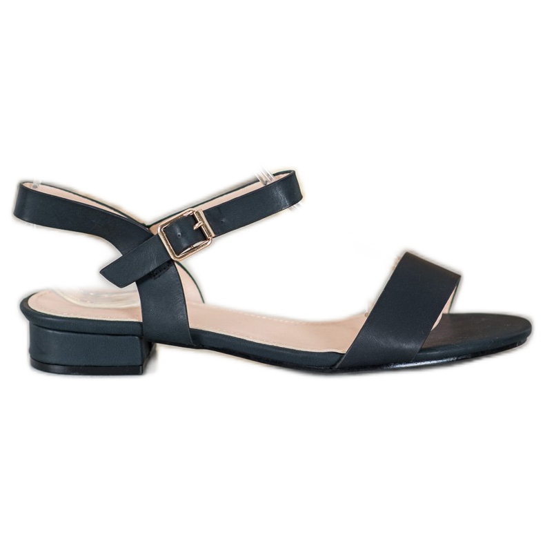 Small Swan Sandalias de tacón bajo negro Small Swan Sandalias de tacón bajo negro