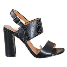 Small Swan Sandalias con patrón negro Small Swan Sandalias con patrón negro