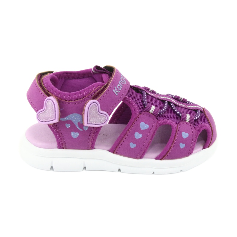 KangaRoos Sandalias niñas con corazones Canguros 02035 violeta rosado gris
