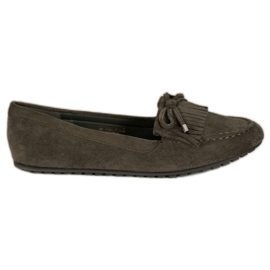 Ideal Shoes Botas de ante con flecos verde