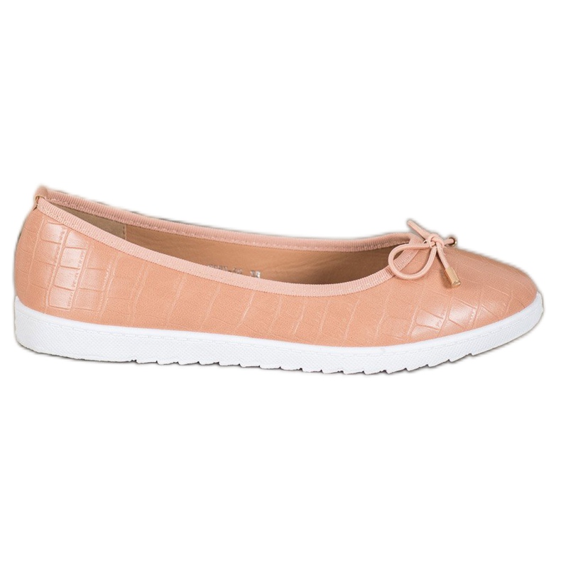 SHELOVET Bailarinas de cuero ecológico marrón