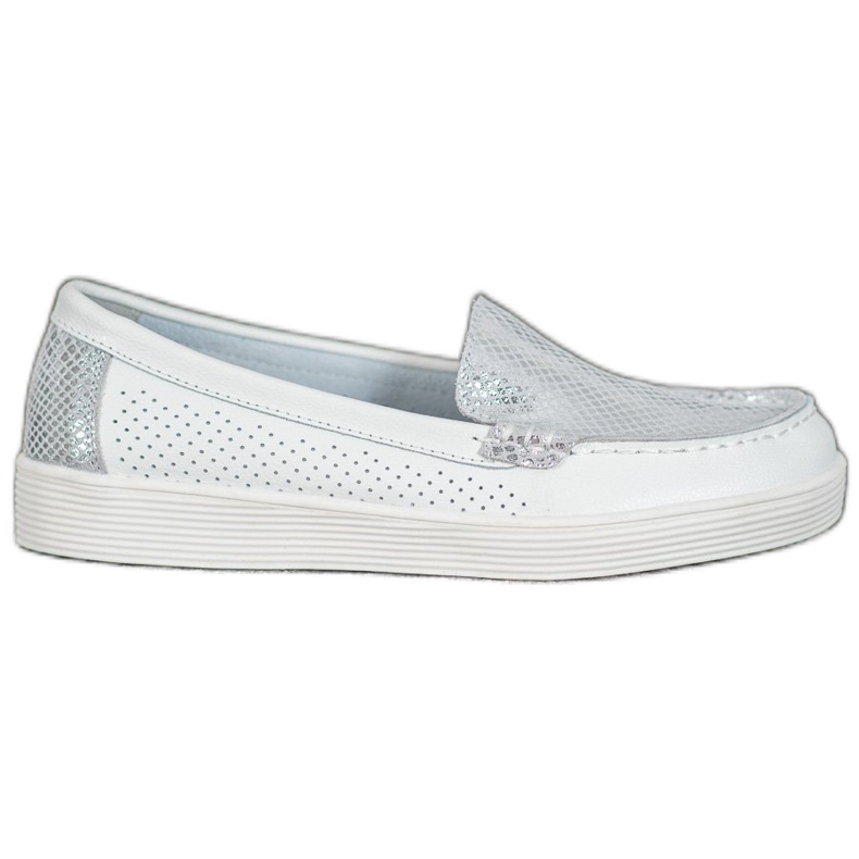 Mocasines en la plataforma VINCEZA blanco gris