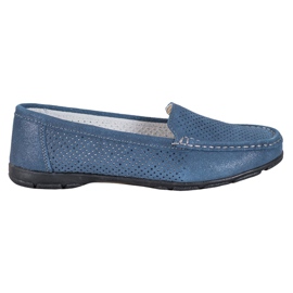 Mocasines de piel con purpurina VINCEZA azul
