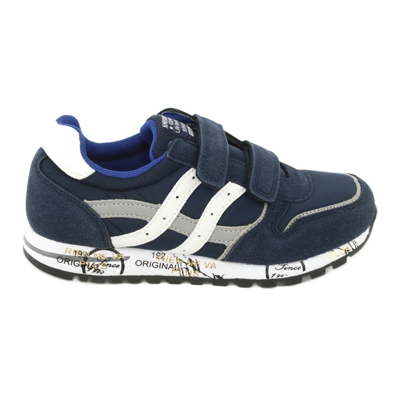 Zapatillas deportivas de niño Grenade American Club ES02 blanco azul marino azul gris