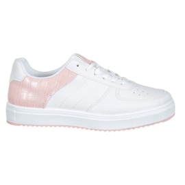 SHELOVET Zapatos con estilo en la plataforma blanco rosa