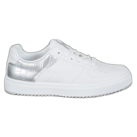 SHELOVET Zapatos con estilo en la plataforma blanco gris