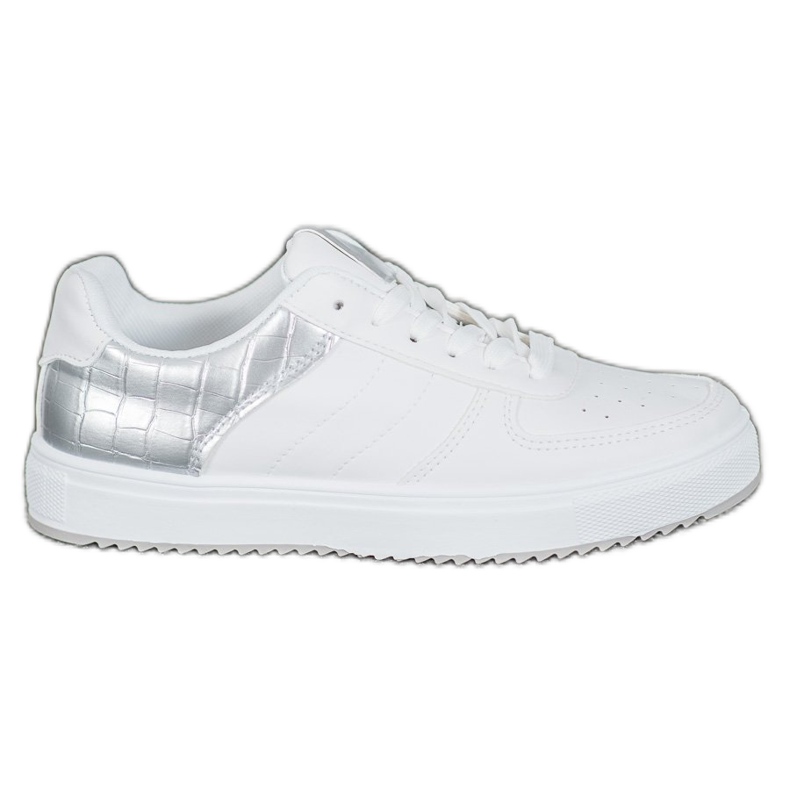 SHELOVET Zapatos con estilo en la plataforma blanco gris