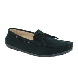 Mocasines de mujer American Club JK05 de piel azul