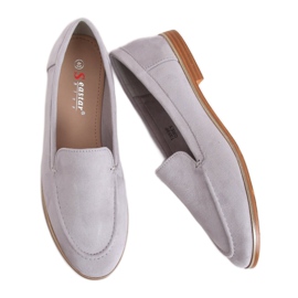 Gris Mocasines grises de mujer T359P Gris