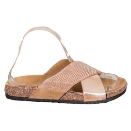 SHELOVET Pantuflas doradas clásicas dorado