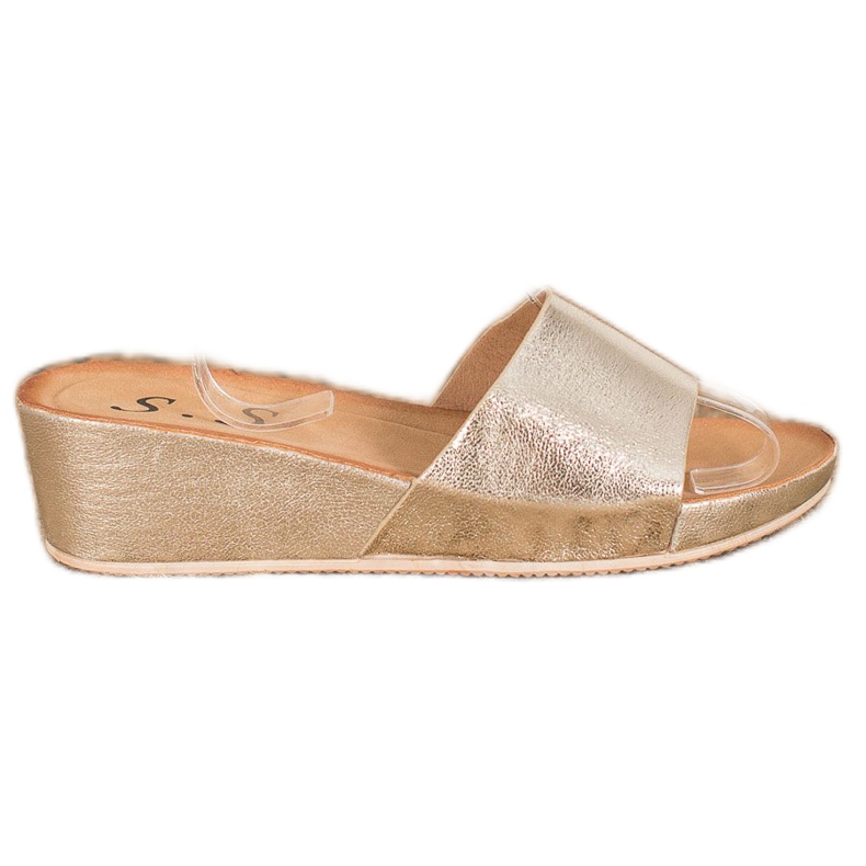 SHELOVET Zapatillas de cuña con estilo amarillo SHELOVET Zapatillas de cuña con estilo amarillo