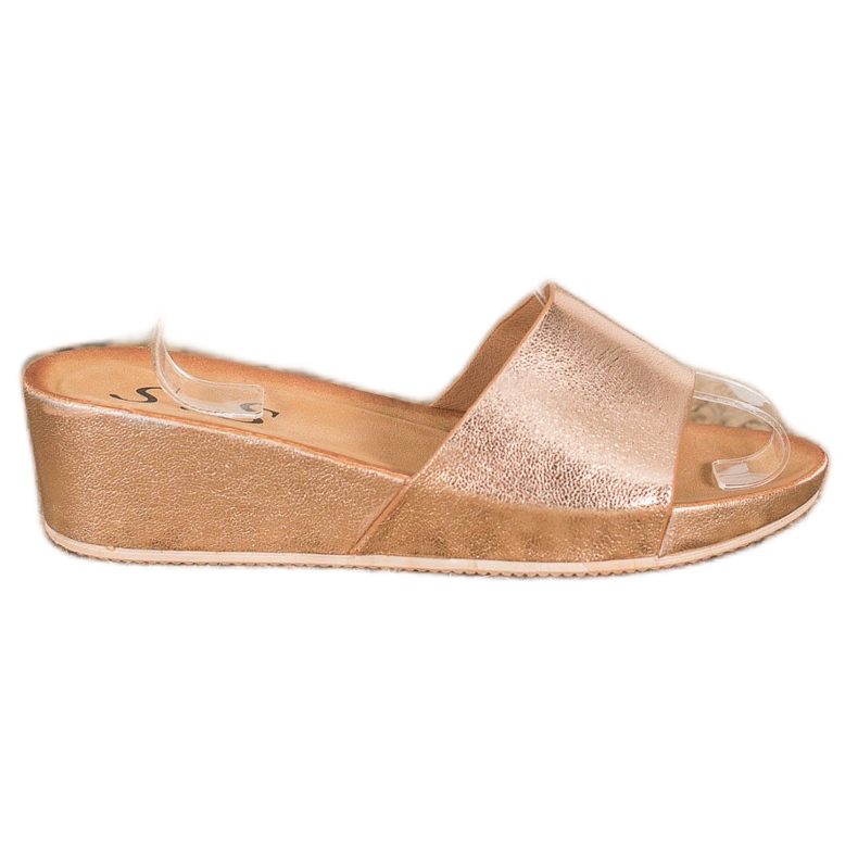 SHELOVET Zapatillas de cuña con estilo amarillo