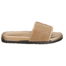 SHELOVET Zapatillas de moda con circonita cúbica amarillo
