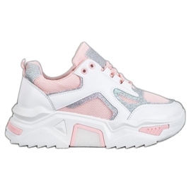 Seastar Zapatillas de moda con purpurina blanco rosado
