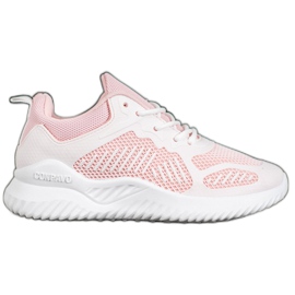 SHELOVET Zapatillas clásicas con malla blanco rosa