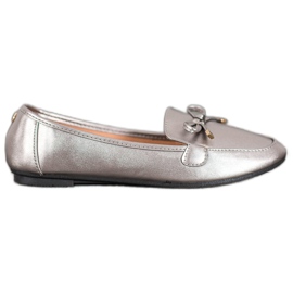 Clowse Elegantes bailarinas plateadas gris
