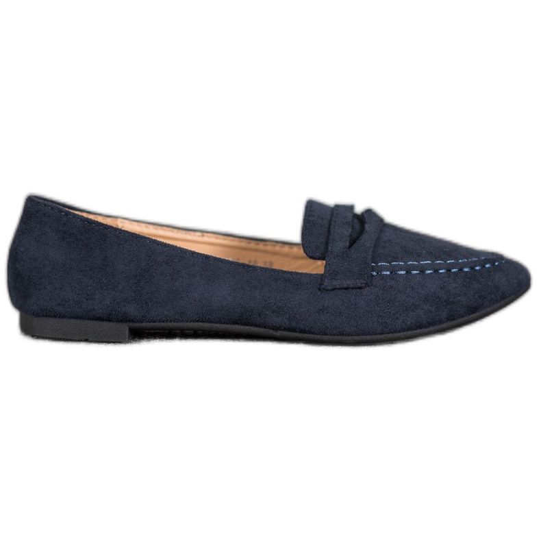 Best Shoes Mocasines de ante en Spitz azul marino azul