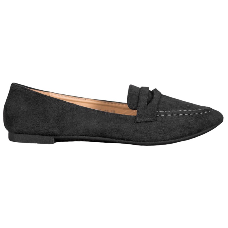Best Shoes Mocasines de ante en Spitz negro