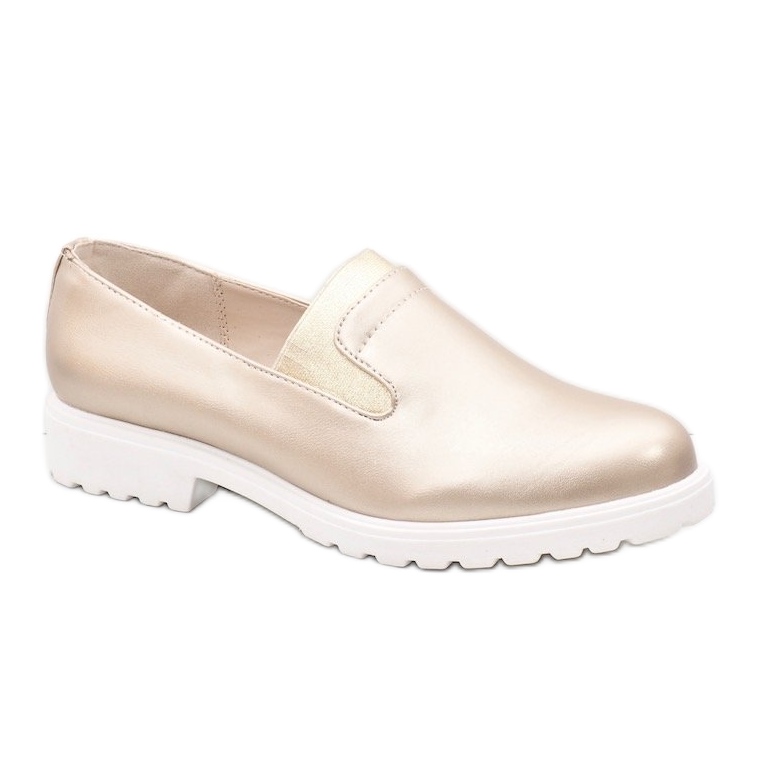 Zapatos dorados sin cordones en la plataforma XC683-3 Zapatos dorados sin cordones en la plataforma XC683-3