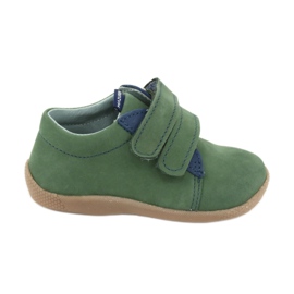 Zapato piel velcro Mazurek 305 verde marina