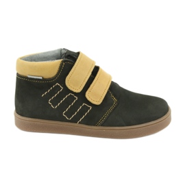 Zapatos de cuero Velcro Mazurek 1341 negro multicolor amarillo