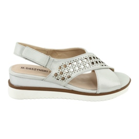Sandalias de plata en la cuña Daszyński 1838 gris