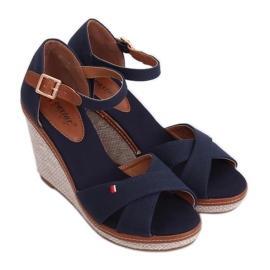 Sandalias de cuña R133P Azul azul marino