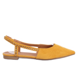 Bailarinas con tacón abierto miel YJ335 Amarillo