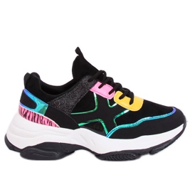Negro HL-12 Calzado deportivo negro multicolor