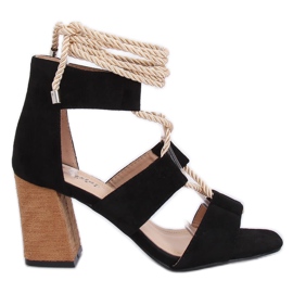 Sandalias negras de tacón LL-229P Black negro