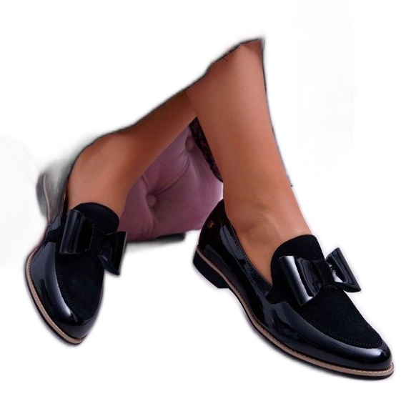 Maciejka Zapatos de mujer lacados en negro 04099-01 / 00-5