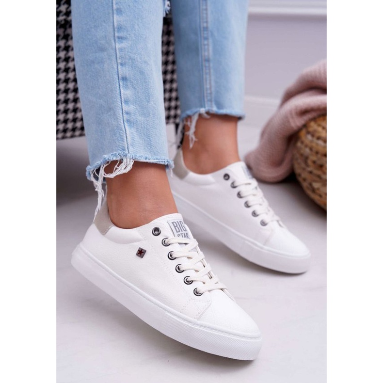 Zapatillas blancas de mujer zapatillas Big Star BB274033 blanco