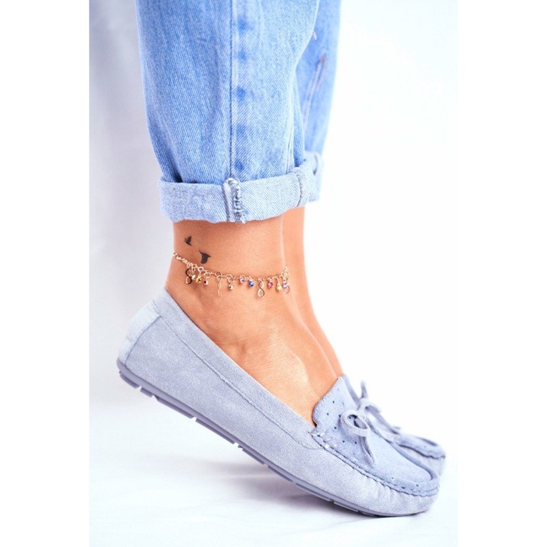 S.Barski Mocasines mujer ante azul A199-C