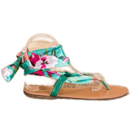 SHELOVET Sandalias Atadas Con Piña multicolor verde