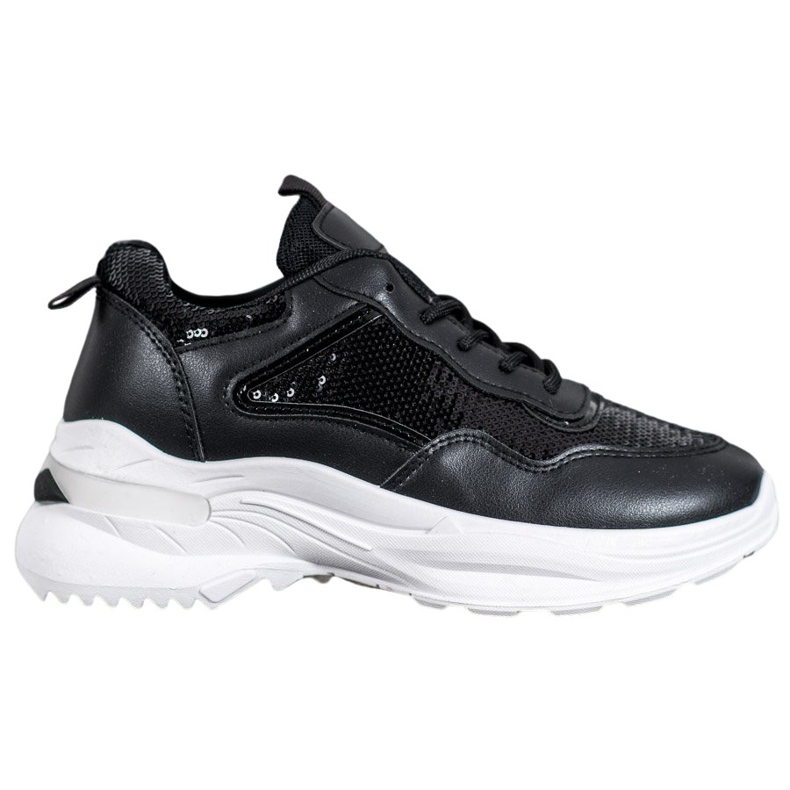SHELOVET Zapatillas de moda con lentejuelas negro