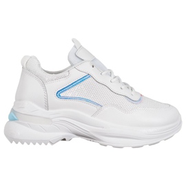 SHELOVET Zapatillas de moda con lentejuelas blanco