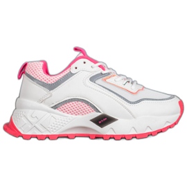 SHELOVET Zapatillas con suela rosa blanco