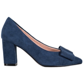 W. Potocki Zapatos de salón con purpurina y lazo azul