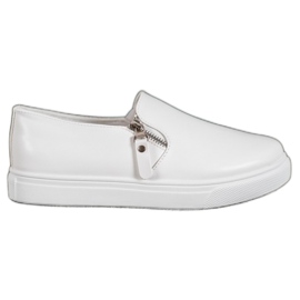 SHELOVET Slipons blancos con cremallera