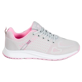 Ax Boxing Calzado deportivo cómodo calado rosa gris