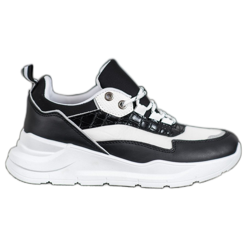 SHELOVET Zapatillas en la plataforma blanco negro verde