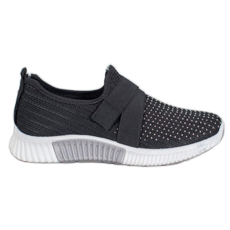 SHELOVET Slipons negros con cristales