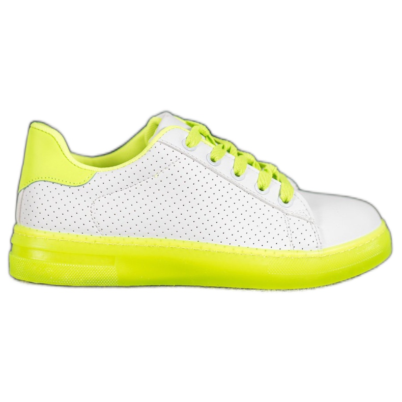 SHELOVET Zapatos con suela de neón blanco amarillo