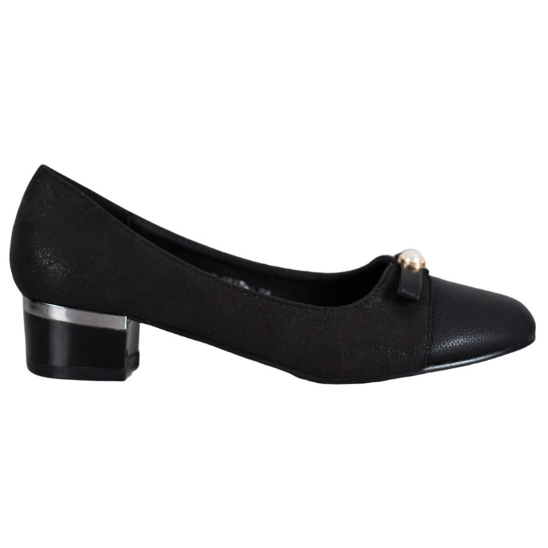 SHELOVET Bombas elegantes con una perla negro SHELOVET Bombas elegantes con una perla negro