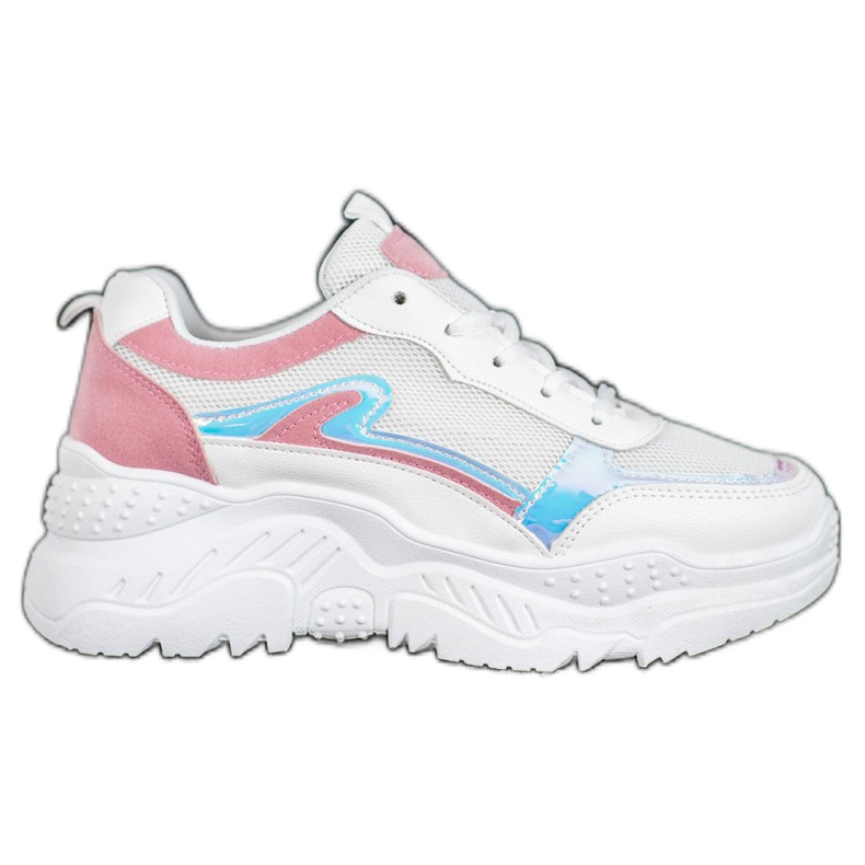 SHELOVET Zapatillas Blancas Con Efecto Holo blanco multicolor